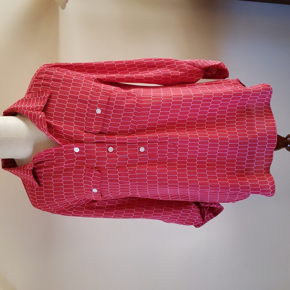 LOFT Womens Button down Blouse Coral/Red Size